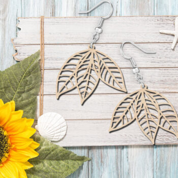 Intra απο ξύλο plywood 3mm-4mm πάχος – Ανοιξιάτικα σκουλαρίκια με λέιζερ κοπής Δίασταση 5x5 cm INTRAFABR-121505400 - Image 3