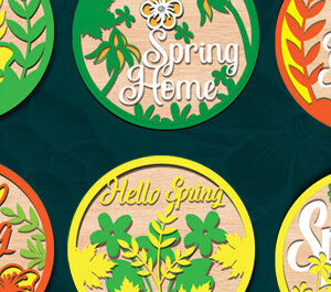 Intra απο ξύλο plywood 3mm-4mm πάχος – Σετ κοπής με λέιζερ κρεμάστρα στρογγυλής πόρτας με ελατήρια Δίασταση  20x20 cm INTRAFABR-95787237