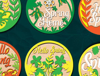 Intra απο ξύλο plywood 3mm-4mm πάχος – Σετ κοπής με λέιζερ κρεμάστρα στρογγυλής πόρτας με ελατήρια Δίασταση  20x20 cm INTRAFABR-95787237 - Image 1