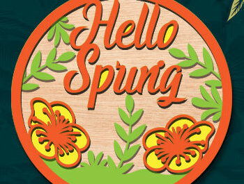 Intra απο ξύλο plywood 3mm-4mm πάχος – Ανοιξιάτικη στρογγυλή πινακίδα Κρεμάστρα πόρτας με λέιζερ Δίασταση  20x20 cm INTRAFABR-95725647 - Image 1