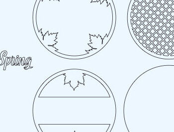 Intra απο ξύλο plywood 3mm-4mm πάχος – Ανοιξιάτικη στρογγυλή πινακίδα Κρεμάστρα πόρτας με λέιζερ Δίασταση  20x20 cm INTRAFABR-61035471 - Image 3