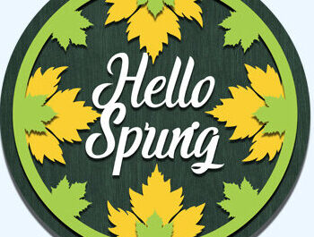 Intra απο ξύλο plywood 3mm-4mm πάχος – Ανοιξιάτικη στρογγυλή πινακίδα Κρεμάστρα πόρτας με λέιζερ Δίασταση 20x20 cm INTRAFABR-61035486 - Image 2