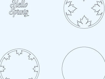 Intra απο ξύλο plywood 3mm-4mm πάχος – Ανοιξιάτικη στρογγυλή πινακίδα Κρεμάστρα πόρτας με λέιζερ Δίασταση 20x20 cm INTRAFABR-61035486 - Image 3