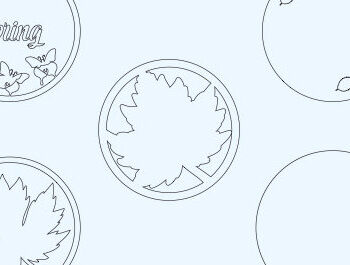 Intra απο ξύλο plywood 3mm-4mm πάχος – Ανοιξιάτικη στρογγυλή πινακίδα Κρεμάστρα πόρτας με λέιζερ Δίασταση  20x20 cm INTRAFABR-61035523 - Image 3