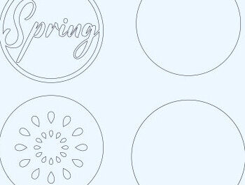 Intra απο ξύλο plywood 3mm-4mm πάχος – Ανοιξιάτικη στρογγυλή πινακίδα Κρεμάστρα πόρτας με λέιζερ Δίασταση  20x20 cm INTRAFABR-61035556 - Image 3