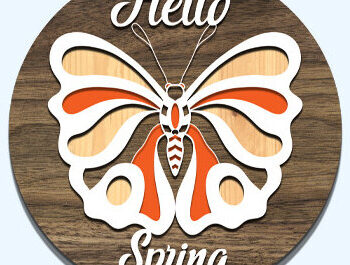 Intra απο ξύλο plywood 3mm-4mm πάχος – Ανοιξιάτικη στρογγυλή πινακίδα Κρεμάστρα πόρτας με λέιζερ Δίασταση  20x20 cm INTRAFABR-61265031 - Image 2