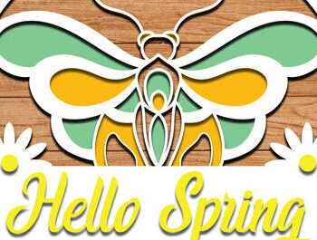 Intra απο ξύλο plywood 3mm-4mm πάχος – Ανοιξιάτικη στρογγυλή πινακίδα Κρεμάστρα πόρτας με λέιζερ Δίασταση  20x20 cm INTRAFABR-61265042 - Image 2