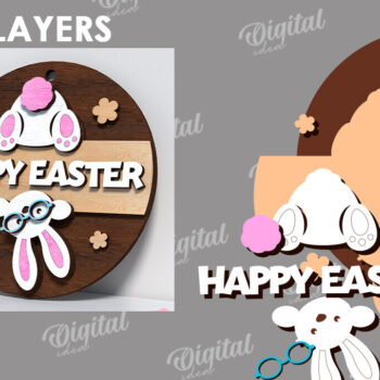 Intra απο ξύλο plywood 3mm-4mm πάχος – Ανοιξιάτικο στρογγυλό σημάδι. Πάσχα στρογγυλό σημάδι Δίασταση  20x20 cm INTRAFABR-116278366 - Image 2