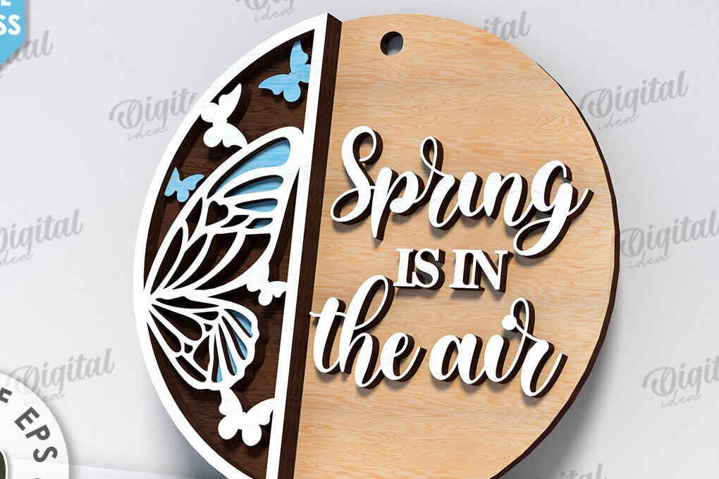 Intra απο ξύλο plywood 3mm-4mm πάχος – Ανοιξιάτικο στρογγυλό σημάδι. Πάσχα στρογγυλό σημάδι Δίασταση  20x20 cm INTRAFABR-116277768