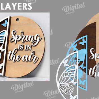 Intra απο ξύλο plywood 3mm-4mm πάχος – Ανοιξιάτικο στρογγυλό σημάδι. Πάσχα στρογγυλό σημάδι Δίασταση  20x20 cm INTRAFABR-116277768 - Image 2