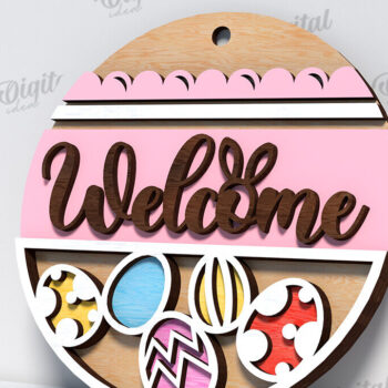 Intra απο ξύλο plywood 3mm-4mm πάχος – Ανοιξιάτικο στρογγυλό σημάδι. Πάσχα στρογγυλό σημάδι Δίασταση  20x20 cm INTRAFABR-116277859 - Image 1