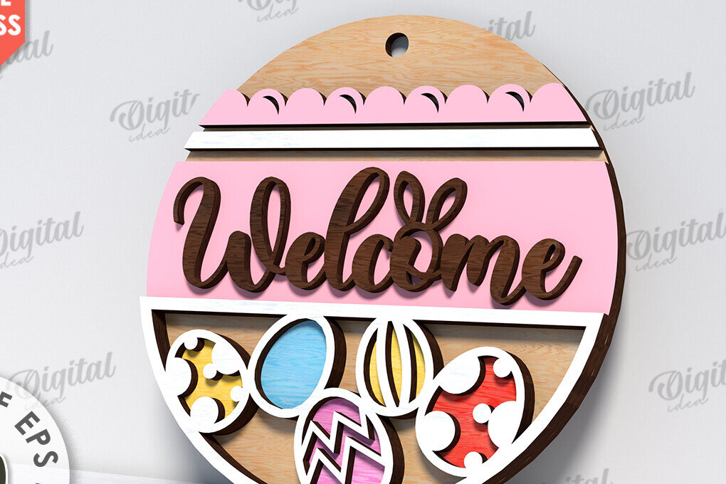 Intra απο ξύλο plywood 3mm-4mm πάχος – Ανοιξιάτικο στρογγυλό σημάδι. Πάσχα στρογγυλό σημάδι Δίασταση  20x20 cm INTRAFABR-116277859