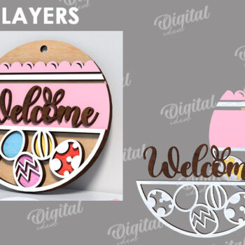 Intra απο ξύλο plywood 3mm-4mm πάχος – Ανοιξιάτικο στρογγυλό σημάδι. Πάσχα στρογγυλό σημάδι Δίασταση  20x20 cm INTRAFABR-116277859 - Image 3