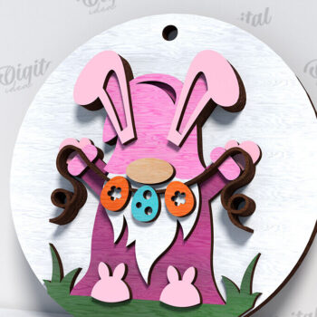 Intra απο ξύλο plywood 3mm-4mm πάχος – Ανοιξιάτικο στρογγυλό σημάδι. Πάσχα στρογγυλό σημάδι Δίασταση  20x20 cm INTRAFABR-116278067 - Image 1