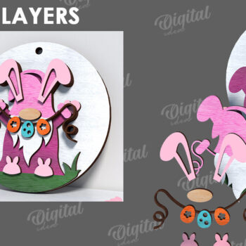 Intra απο ξύλο plywood 3mm-4mm πάχος – Ανοιξιάτικο στρογγυλό σημάδι. Πάσχα στρογγυλό σημάδι Δίασταση  20x20 cm INTRAFABR-116278067 - Image 3