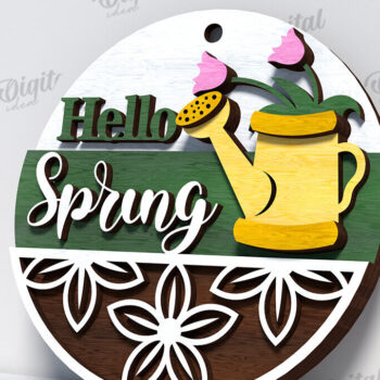 Intra απο ξύλο plywood 3mm-4mm πάχος – Ανοιξιάτικο στρογγυλό σημάδι. Πάσχα στρογγυλό σημάδι Δίασταση  20x20 cm INTRAFABR-116278134 - Image 1