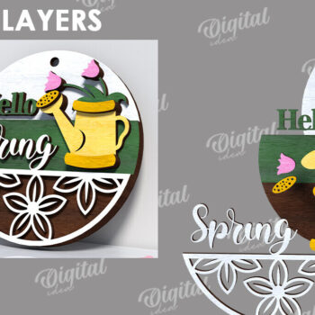 Intra απο ξύλο plywood 3mm-4mm πάχος – Ανοιξιάτικο στρογγυλό σημάδι. Πάσχα στρογγυλό σημάδι Δίασταση  20x20 cm INTRAFABR-116278134 - Image 3