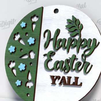 Intra απο ξύλο plywood 3mm-4mm πάχος – Ανοιξιάτικο στρογγυλό σημάδι. Πάσχα στρογγυλό σημάδι Δίασταση  20x20 cm INTRAFABR-116278260 - Image 1