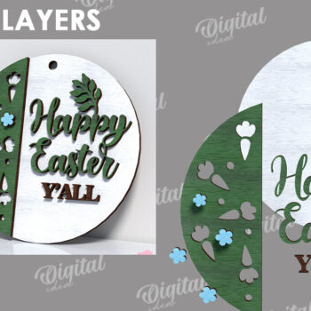 Intra απο ξύλο plywood 3mm-4mm πάχος – Ανοιξιάτικο στρογγυλό σημάδι. Πάσχα στρογγυλό σημάδι Δίασταση  20x20 cm INTRAFABR-116278260 - Image 2