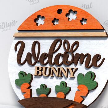 Intra απο ξύλο plywood 3mm-4mm πάχος – Ανοιξιάτικο στρογγυλό σημάδι. Πάσχα στρογγυλό σημάδι Δίασταση  20x20 cm INTRAFABR-116278307 - Image 1