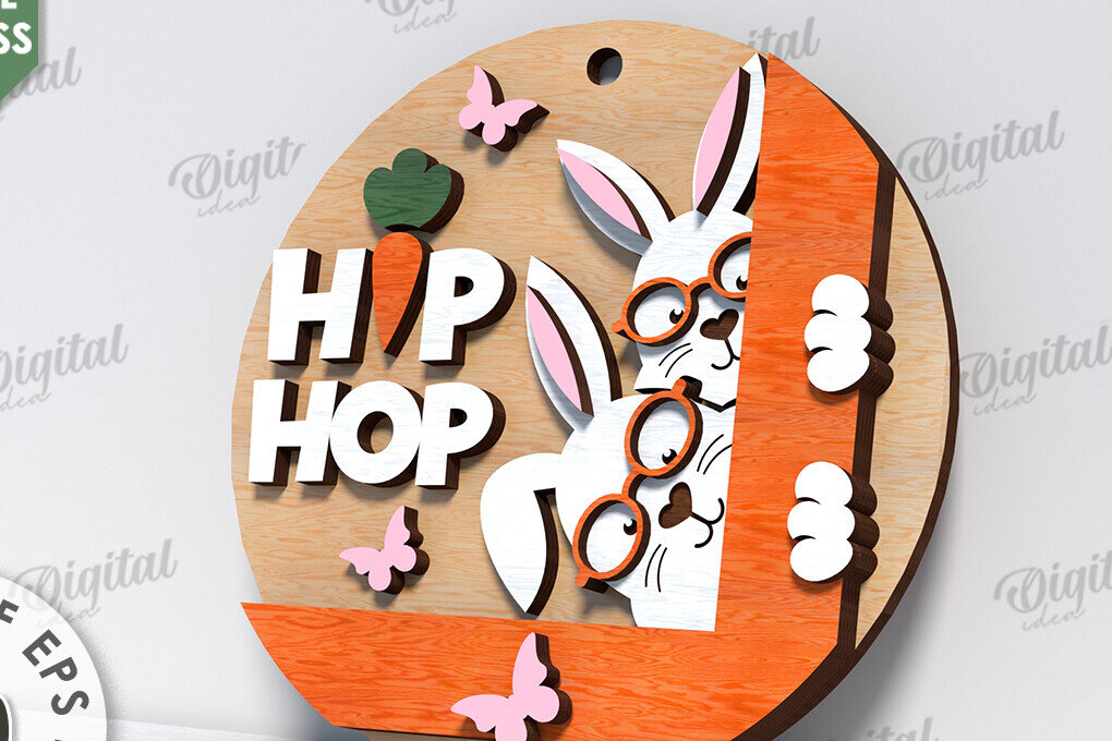 Intra απο ξύλο plywood 3mm-4mm πάχος – Ανοιξιάτικο στρογγυλό σημάδι. Πάσχα στρογγυλό σημάδι Δίασταση  20x20 cm INTRAFABR-116277699