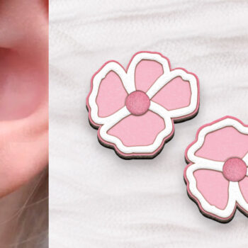 Intra απο ξύλο plywood 3mm-4mm πάχος – Ανοιξιάτικα σκουλαρίκια με λουλούδια κομμένα με λέιζερ. Δίασταση 5x5 cm INTRAFABR-116539946 - Image 1