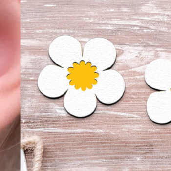 Intra απο ξύλο plywood 3mm-4mm πάχος – Ανοιξιάτικα σκουλαρίκια με λουλούδια κομμένα με λέιζερ. Δίασταση  5x5 cm INTRAFABR-118048583 - Image 1