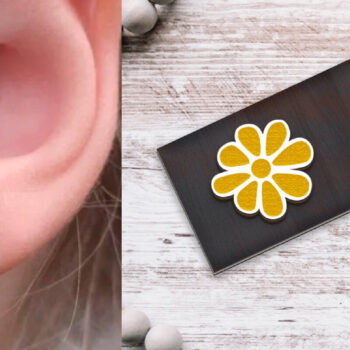 Intra απο ξύλο plywood 3mm-4mm πάχος – Ανοιξιάτικα σκουλαρίκια με λουλούδια κομμένα με λέιζερ. Δίασταση  5x5 cm INTRAFABR-119609072 - Image 1