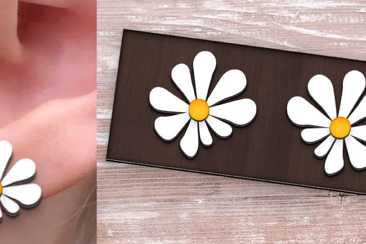 Intra απο ξύλο plywood 3mm-4mm πάχος – Ανοιξιάτικα σκουλαρίκια με λουλούδια κομμένα με λέιζερ. Δίασταση  5x5 cm INTRAFABR-116486661