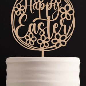 Intra απο ξύλο plywood 3mm-4mm πάχος – Spring, Happy Easter Cake Topper Δίασταση  20x20 cm INTRAFABR-92596060