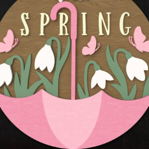 Intra απο ξύλο plywood 3mm-4mm πάχος – Πινακίδα λουλουδιών ανοιξιάτικη ομπρέλα Δίασταση 20x20 cm INTRAFABR-112942174