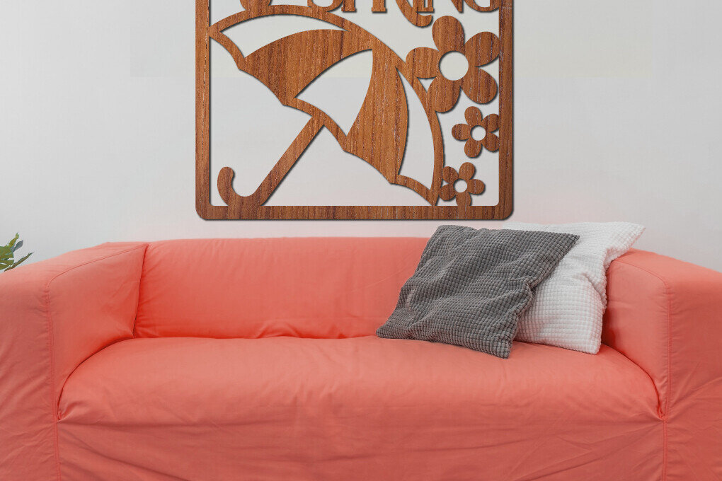 Intra απο ξύλο plywood 3mm-4mm πάχος – Ανοιξιάτικη διακόσμηση τοίχου | Διακόσμηση τοίχου Lasercut Δίασταση  40x30 cm INTRAFABR-115110816