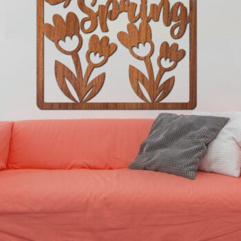 Intra απο ξύλο plywood 3mm-4mm πάχος – Ανοιξιάτικη διακόσμηση τοίχου | Διακόσμηση τοίχου Lasercut Δίασταση  40x30 cm INTRAFABR-115659533 - Image 1