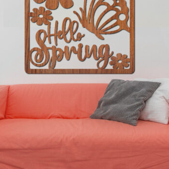 Intra απο ξύλο plywood 3mm-4mm πάχος – Ανοιξιάτικη διακόσμηση τοίχου | Διακόσμηση τοίχου Lasercut Δίασταση  40x30 cm INTRAFABR-114234612 - Image 1