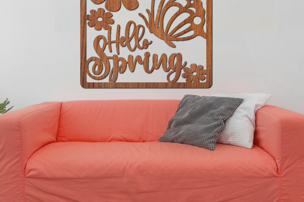 Intra απο ξύλο plywood 3mm-4mm πάχος – Ανοιξιάτικη διακόσμηση τοίχου | Διακόσμηση τοίχου Lasercut Δίασταση  40x30 cm INTRAFABR-114234612