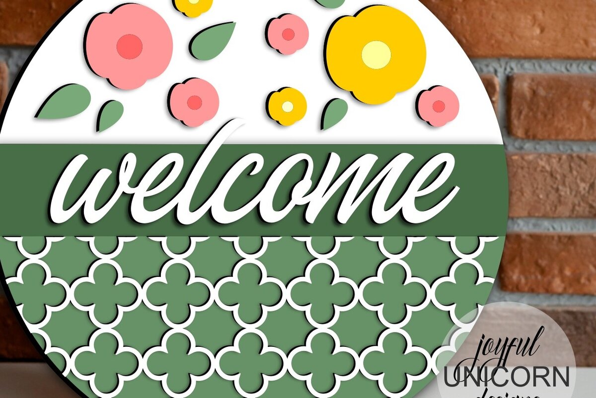 Intra απο ξύλο plywood 3mm-4mm πάχος – Άνοιξη καλωσορίσματος | Αρχείο κοπής με λέιζερ Δίασταση  20x20 cm INTRAFABR-56675913