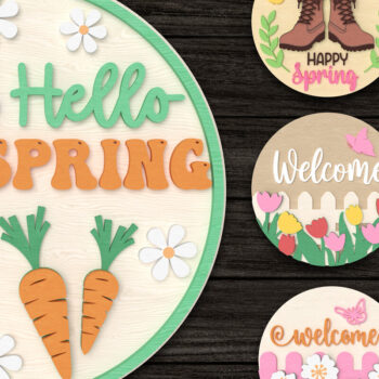 Intra απο ξύλο plywood 3mm-4mm πάχος – Πακέτο Signs Welcome Δίασταση 40x30 cm INTRAFABR-113396596 - Image 1