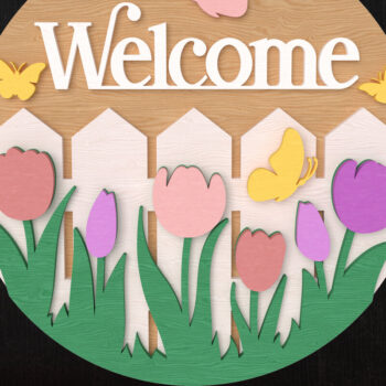 Intra απο ξύλο plywood 3mm-4mm πάχος – Άνοιξη καλωσορίσματος Tulip Garden Δίασταση  20x20 cm INTRAFABR-112942260 - Image 1