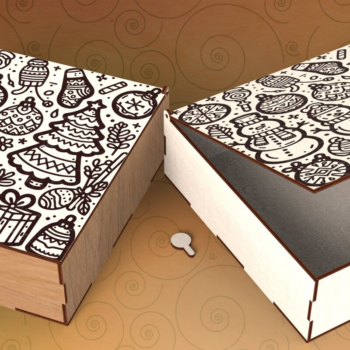 Intra απο ξύλο plywood 3mm-4mm πάχος – Τετράγωνο κουτί με καπάκι για δώρα εορτών Δίασταση  20x20 cm INTRAFABR-109675650 - Image 1