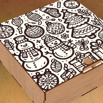 Intra απο ξύλο plywood 3mm-4mm πάχος – Τετράγωνο κουτί με καπάκι για δώρα εορτών Δίασταση  20x20 cm INTRAFABR-109675650 - Image 3