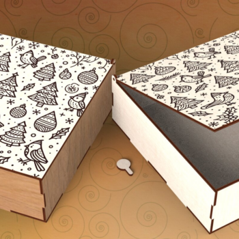 Intra απο ξύλο plywood 3mm-4mm πάχος – Τετράγωνο κουτί με καπάκι για δώρα εορτών Δίασταση 20x20 cm INTRAFABR-109675643 - Image 1