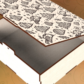 Intra απο ξύλο plywood 3mm-4mm πάχος – Τετράγωνο κουτί με καπάκι για δώρα εορτών Δίασταση 20x20 cm INTRAFABR-109675643 - Image 2