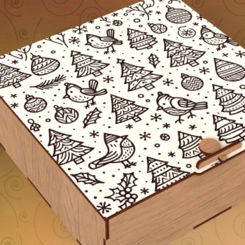 Intra απο ξύλο plywood 3mm-4mm πάχος – Τετράγωνο κουτί με καπάκι για δώρα εορτών Δίασταση 20x20 cm INTRAFABR-109675643 - Image 3