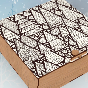 Intra απο ξύλο plywood 3mm-4mm πάχος – Τετράγωνο χριστουγεννιάτικο κουτί με αρθρωτό τοπ Δίασταση 20x20 cm INTRAFABR-109675660 - Image 3