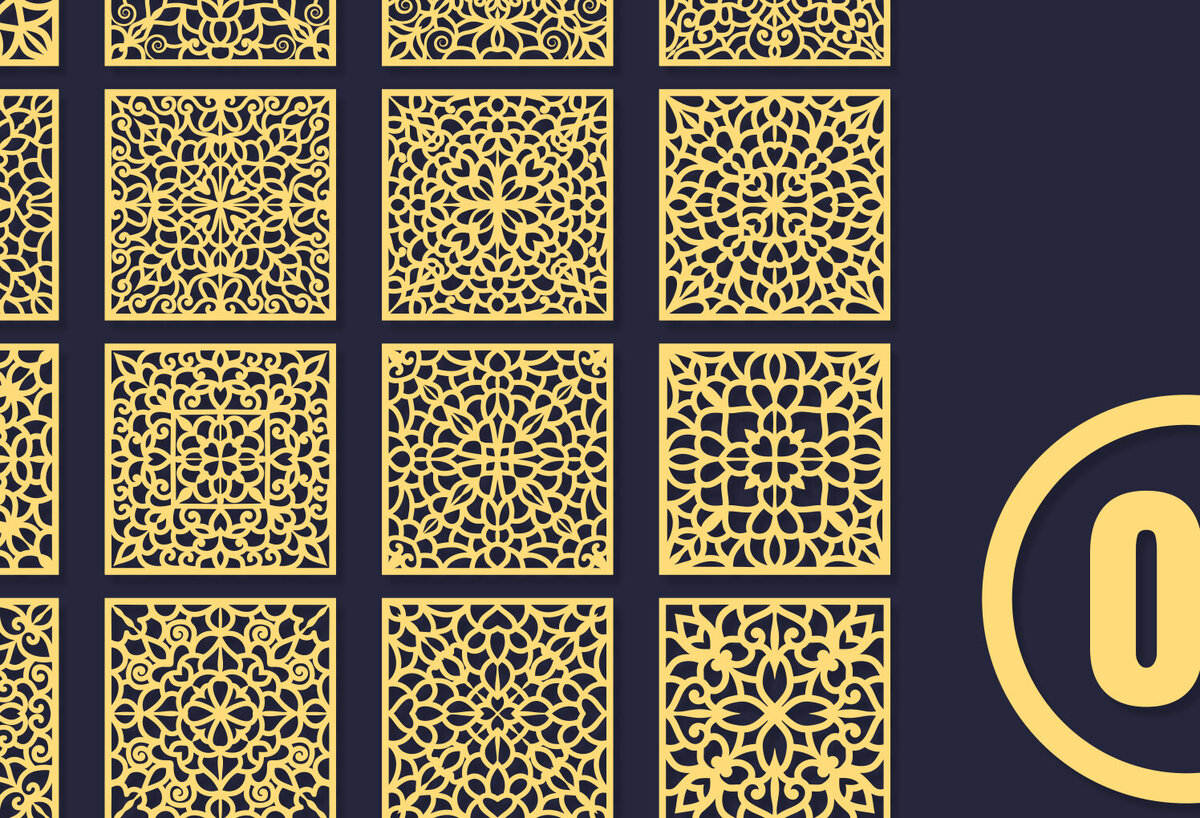 Intra απο ξύλο plywood 3mm-4mm πάχος – Square Coasters Mandala 01 Δίασταση  20x20 cm INTRAFABR-85509117