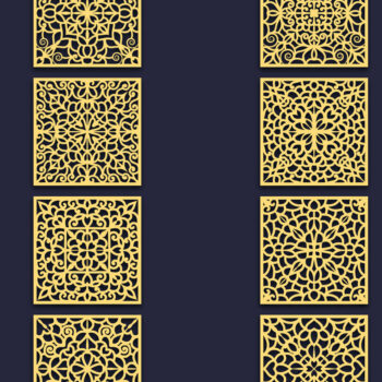 Intra απο ξύλο plywood 3mm-4mm πάχος – Square Coasters Mandala 01 Δίασταση  20x20 cm INTRAFABR-85509117 - Image 2