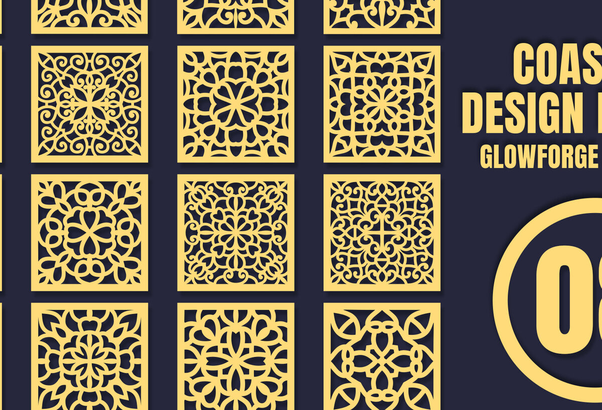 Intra απο ξύλο plywood 3mm-4mm πάχος – Square Coasters Mandala 08 Δίασταση  20x20 cm INTRAFABR-85510263