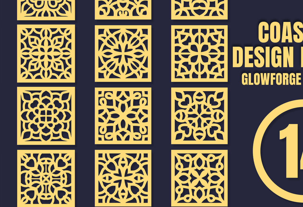 Intra απο ξύλο plywood 3mm-4mm πάχος – Square CoastersMandala 14 Δίασταση  20x20 cm INTRAFABR-85510317