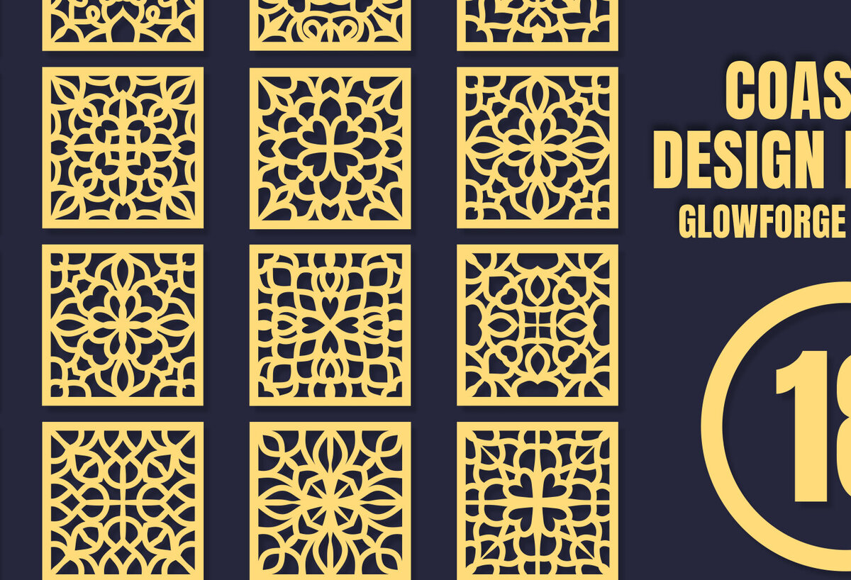 Intra απο ξύλο plywood 3mm-4mm πάχος – Square CoastersMandala 18 Δίασταση  20x20 cm INTRAFABR-85510368