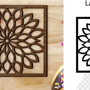 Intra απο ξύλο plywood 3mm-4mm πάχος – Τετράγωνο Coaster Coaster Cut Laser. Δίασταση  20x20 cm INTRAFABR-115443026 - Image 1